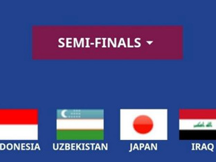 우승후보 한국이 없다! 4강 대진표 완성...인도네시아-우즈베키스탄, 일본-이라크 '결승 길목 충돌'
