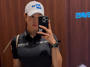 '미녀골퍼' 유현주, 국보급 황금 골반…백바지 입고 뽐낸 육감적 S라인