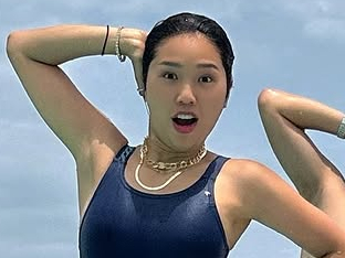 미미, 물 떨어지기 0.1초전…수영복에 넘치는 건강美 행복美