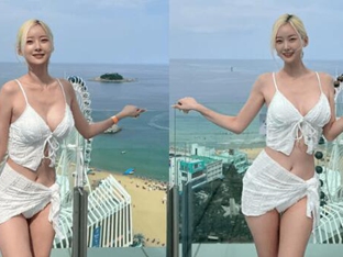 '아찔 비치룩' 서현숙 치어리더, 눈 뗄 수 없는 글래머러스 몸매
