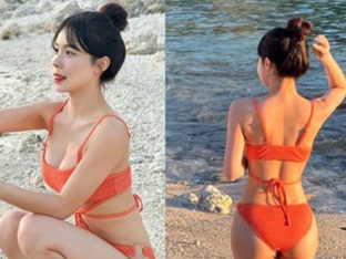 '대만 홀렸다' 이다혜 치어리더, 아찔한 모노키니 뒤태 '헉'