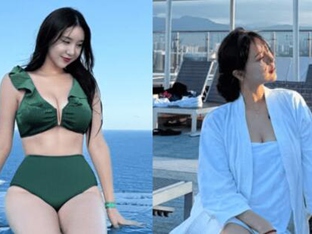 '터질듯한 볼륨감' 시선 사로잡은 베이글 치어리더