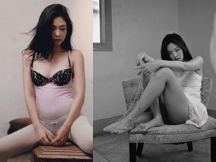 '시선 강탈' 블랙핑크 제니, 파격 핑크 란제리 화보...관능미 절정