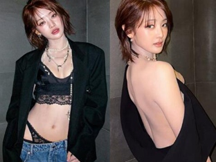 아이들 민니, 위아래 훌러덩…망사 팬티 다 보이네