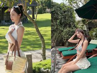 '청순+큐티' 비키니… 브브걸 은지, 발리 여신 등극