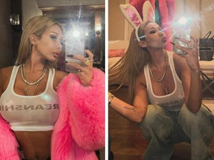 제시, 주요부위에 밴드 붙인 채…역대급 시스루 패션