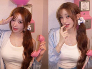 '청순 러블리+반전 볼륨감' QWER 마젠타 시선강탈 비주얼