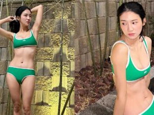 '복근 실화?' 복싱으로 다져진 비키니 자태 뽐낸 여배우