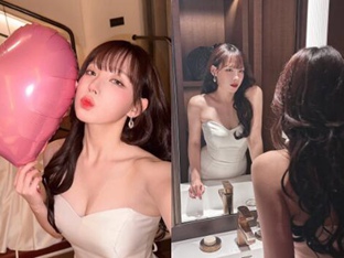 하지원 치어리더, 화이트 드레스로 뽐낸 우아한 S라인 자태