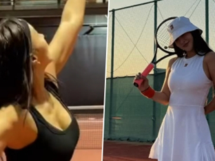 황보, 딱 붙는 테니스 복장에 감출 수 없는 볼륨감…건강美 넘치는 글래머