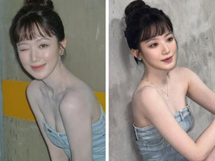 아이들 슈화, 초미니 흘러내릴 듯 아찔…청순글래머 매력