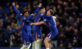 첼시 선수들이 26일 바르셀로나와 경기에서 득점 후 기뻐하고 있다.