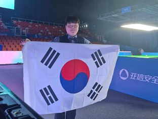 '당구 신동, 韓 3쿠션 금자탑' 최초의 월드 게임 우승, 이제 세계선수권 정조준