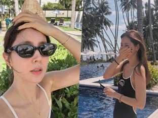 '차범근 며느리' 한채아, 애엄마 맞아? 수영복 자태 '입이 쩍'