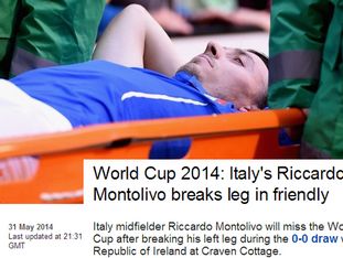 이탈리아 MF 몬톨리보, 부상으로 월드컵 무산
