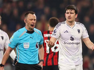 7M - '대표팀 복귀+재계약 논의' 흐름 탄 매과이어, 퇴장 악재… 맨유, 또 '천적' 본머스에 발목