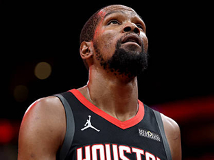 7m-'무릎 부상' 듀란트, 플레이오프 결장...휴스턴, 레이커스전 1차전 패배