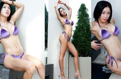 모델 최애플, ChoiApple, Purple bikini. The moment the water flowed ｜Poolside Art Mood